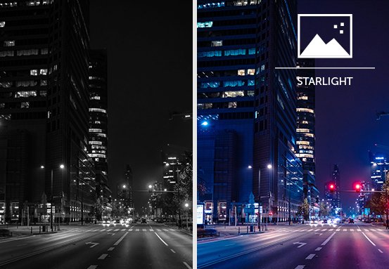 Imagens coloridas com pouca iluminação