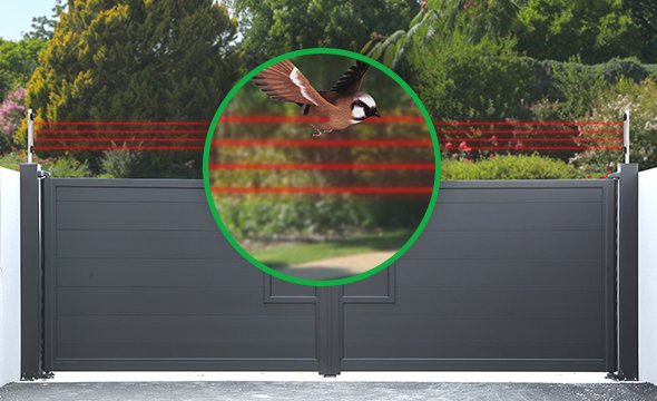 Disparo com interrupção de dois feixes adjacentes