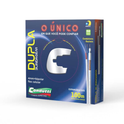CABO COAXIAL BIP 80 4MM HD DUPLA BLINDAGEM PARA CFTV 100M BRANCO - CONDUTTI