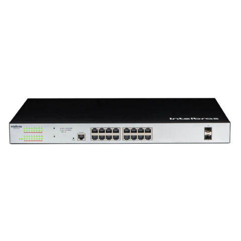 SWITCH GERENCIAVEL 16 PORTAS GIGA E 2 SFP SG 1602 POE MAX - INTELBRAS