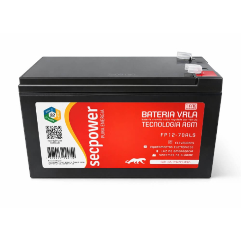 BATERIA SELADA CHUMBO ACIDA 12V 7Ah VRLA AGM - SECPOWER
