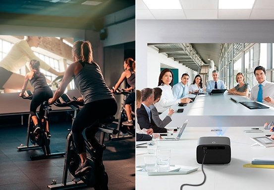 Resolução Full HD e com projeção de 60? a 150?