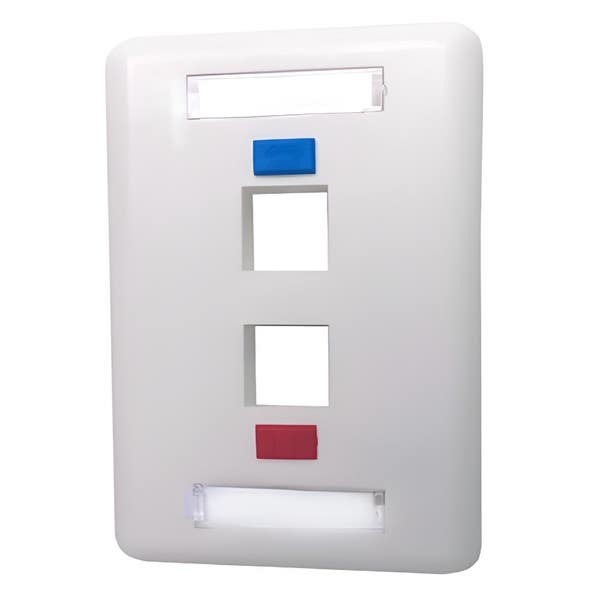 PLACA 4X2 02 SAIDAS PARA KEYSTONE BRANCO - SOLLAN