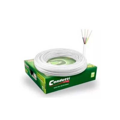 CABO 2 PARES X 24AWG 50 CCA MULTICORES BRANCO CX 100M