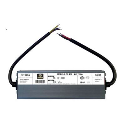 FONTE 24V 10A BLINDADA FS-437 LINHA GOLD A PROVA DE AGUA