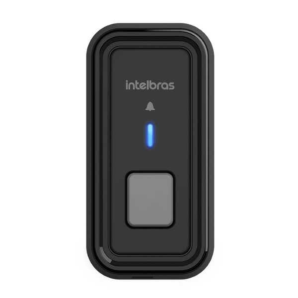 Campainha sem fio preta Intelbras CIB 101S instalada na parede